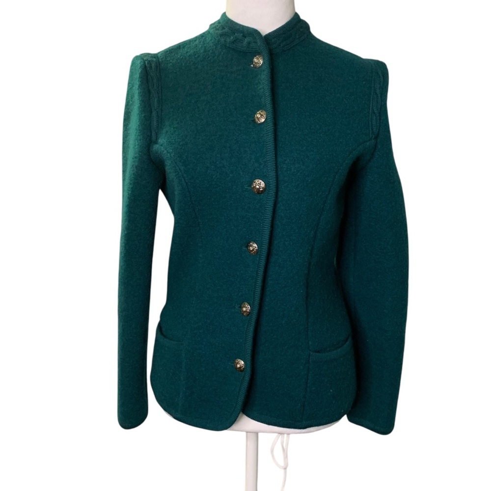 Green Women's Tailored Button-Front Blazer Jacket
